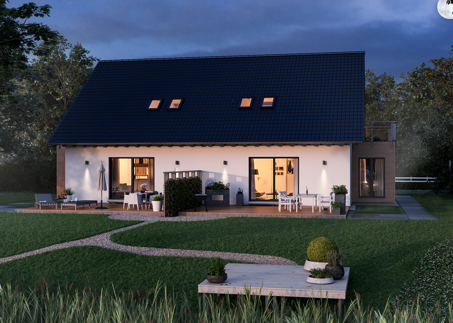 TwinStyle 13.02 S Doppelhaus - Fertighaus bauen mit massa haus